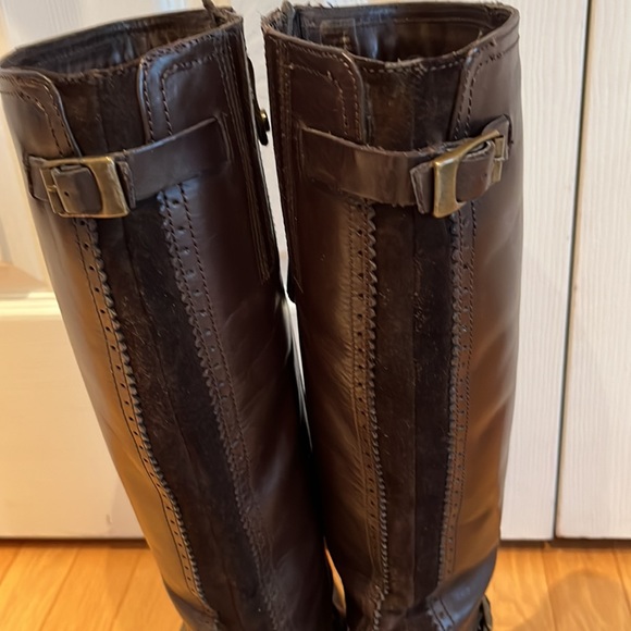 Fabianelli Italian Crafted Leather Knee High Heeled Boots Size 38 - Picture 5 of 11